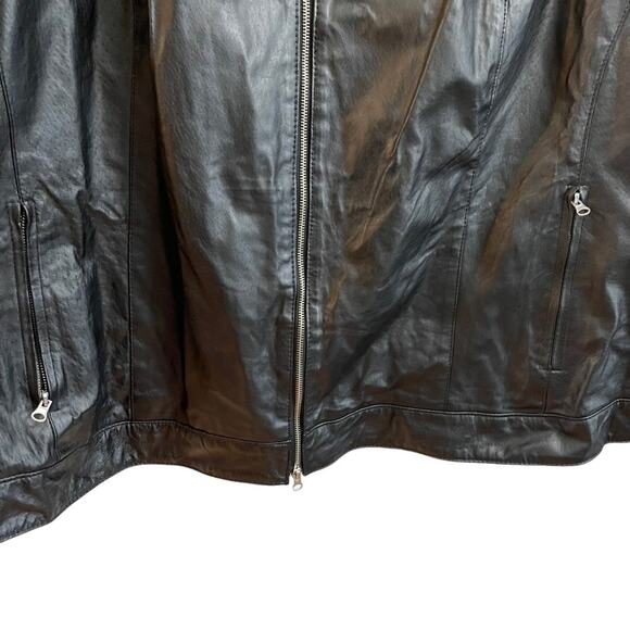 Jessica London Plus Size Zip Front Leather Jacket - Picture 6 of 6